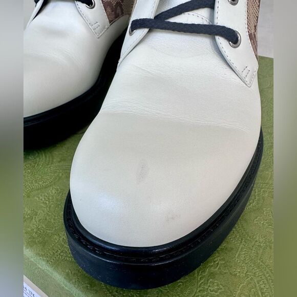 Gucci Flores Macro GG Monogram Nappa Matelasse Marmont GG Boots Mystic White 41 - Picture 10 of 14